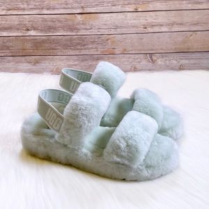 UGG Oh Yeah Slide Slipper Sandals In Retro Mint